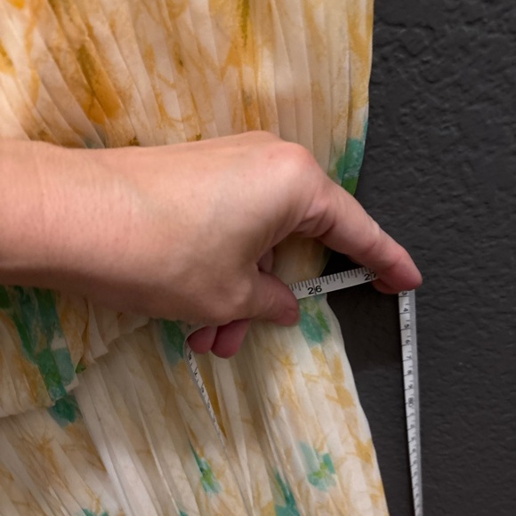 JACK BRYAN - vintageevening gown; 60s/70s era Yellow and Green Floral Maxi Dress - Picture 6 of 16